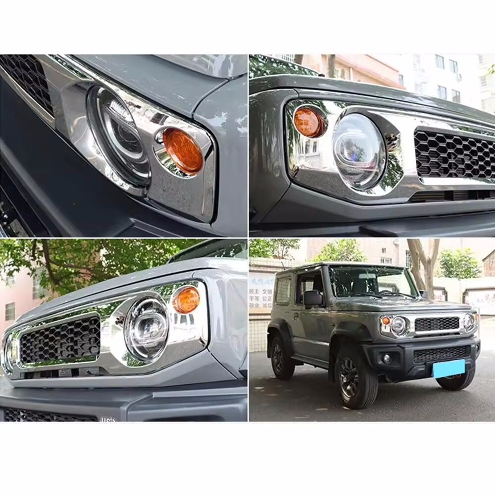 TELLIKA silver Jimny ABS grill Mesh Front Bumper grille For 2019 2024 suzuki JB64W JB74 body kit car Accessories off road