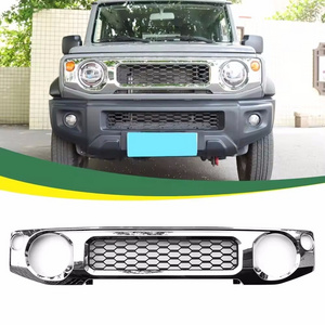 TELLIKA silver Jimny ABS grill Mesh Front Bumper grille For 2019 2024 suzuki JB64W JB74 body kit car Accessories off road