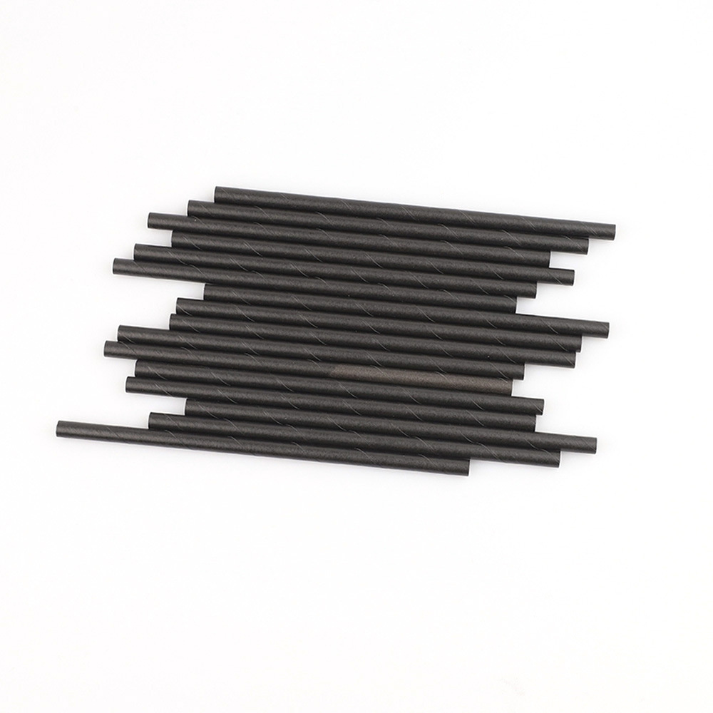 Wholesale Disposable Black Paper Straws Thickened Biodegradable Drinking Paper Straws