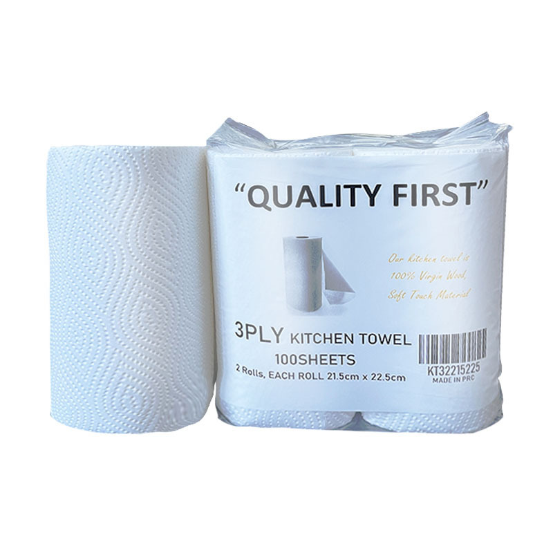 kitchen paper towel, 2 ply bamboo pulp bleached paper towel, freely embossed kitchen paper