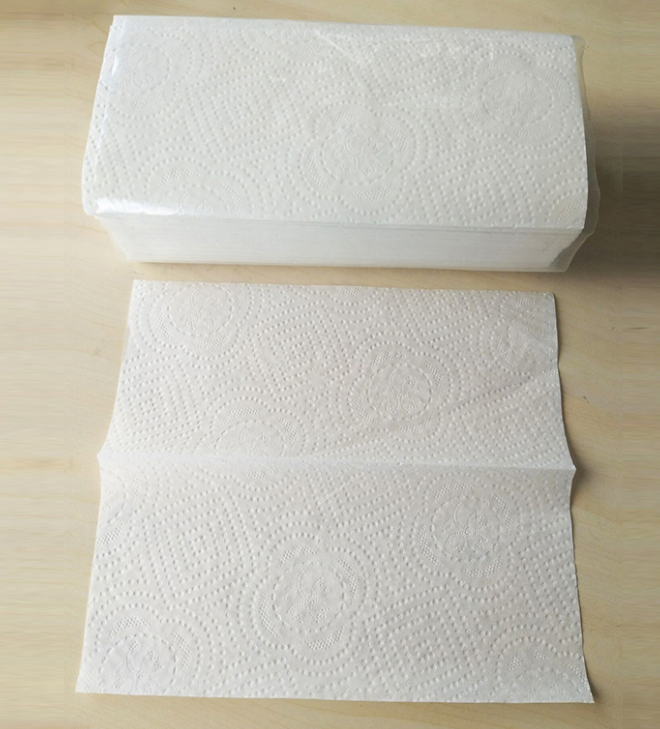 High quality 1ply 200 sheets half v fold white kraft quilted paper towel