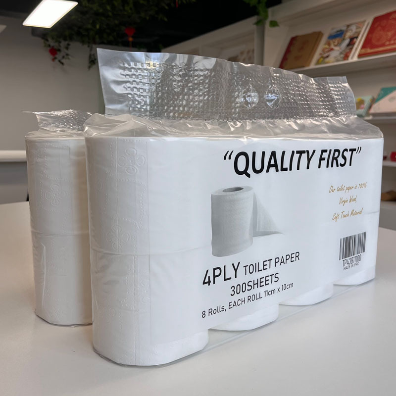 High quality bulk eco friendly oem cheap soft virgin bamboo toilet paper 4ply toilet tissue paper roll manufacturer