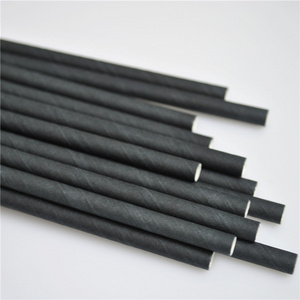 Wholesale Disposable Black Paper Straws Thickened Biodegradable Drinking Paper Straws