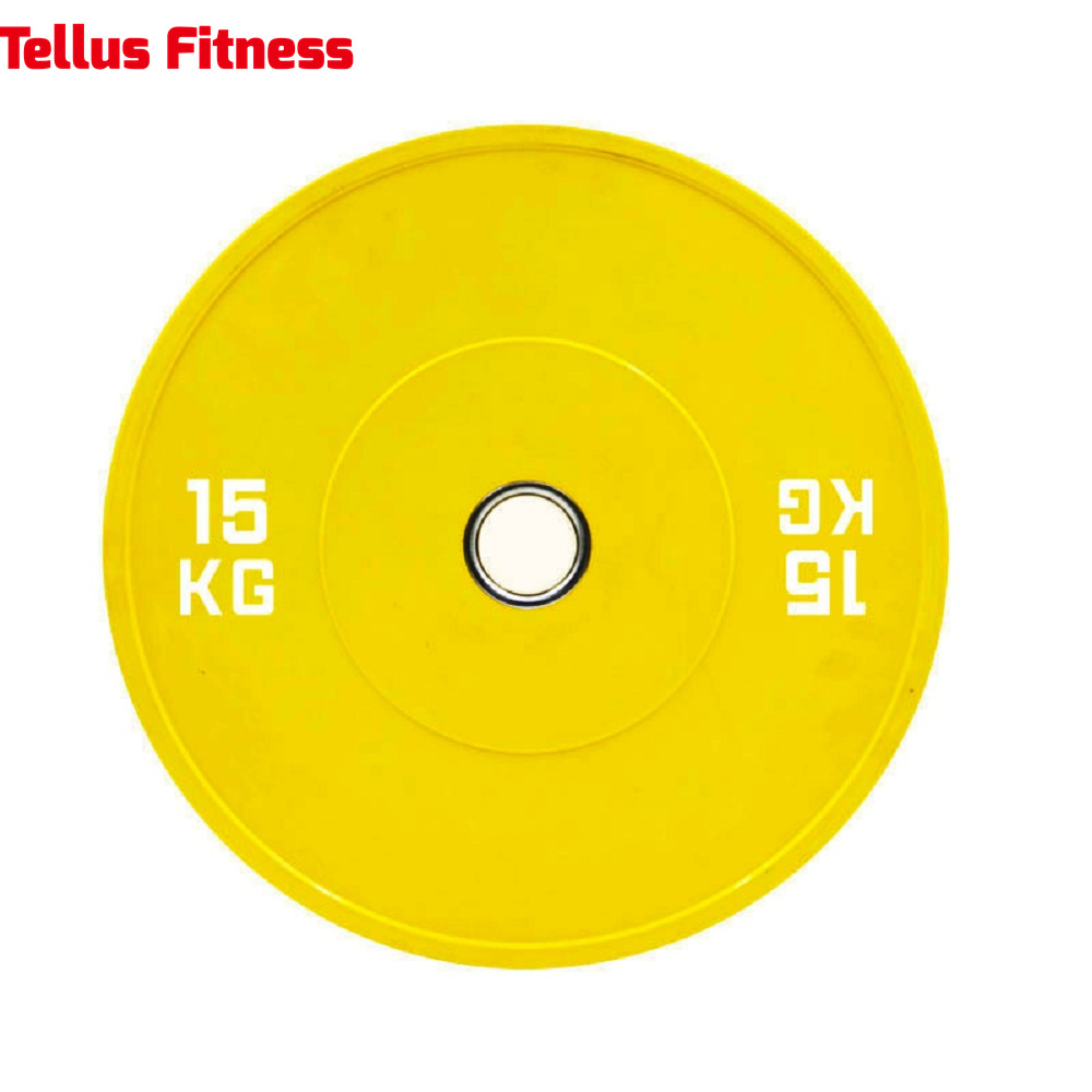 Tellus Wholesale Gym Equipment Competition Training Durable Weights Lifting Plates Set Coated 25Lb Barbell Rubber Bumper Plates