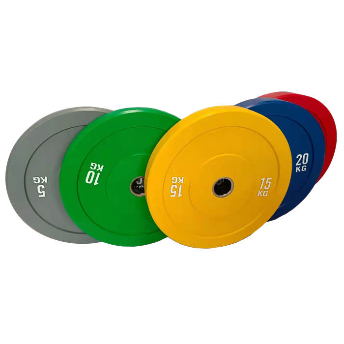 Tellus Wholesale Gym Equipment Competition Training Durable Weights Lifting Plates Set Coated 25Lb Barbell Rubber Bumper Plates