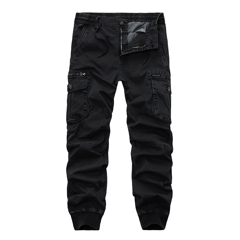 Hot Sale Multi-pocket Jogger Sweatpants Men Black Cargo Pants Trousers for Men