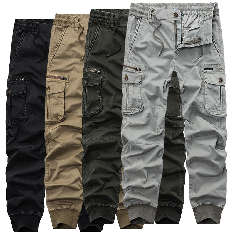 Hot Sale Multi-pocket Jogger Sweatpants Men Black Cargo Pants Trousers for Men