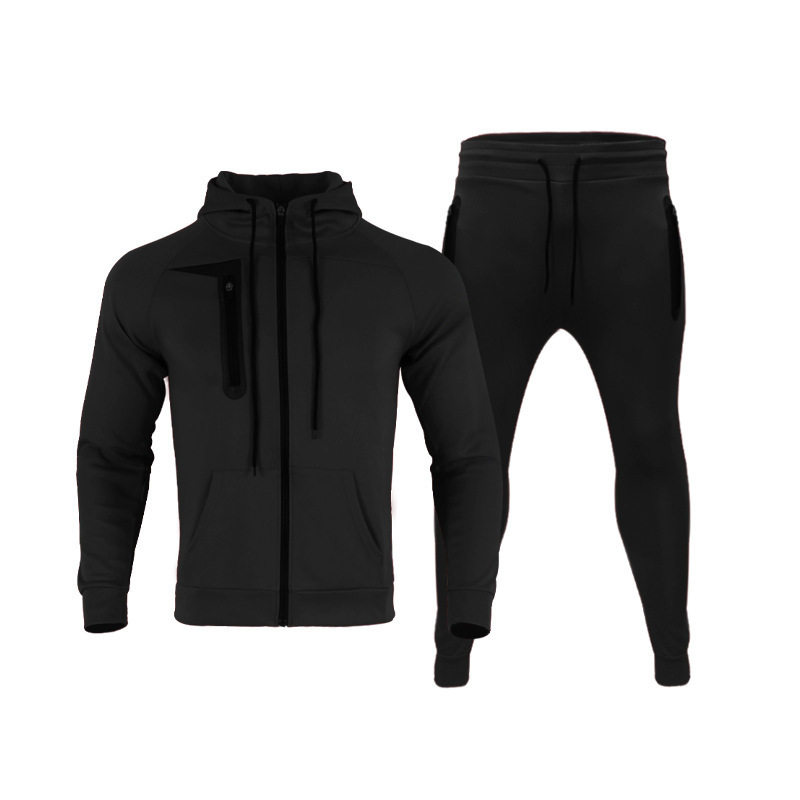 Latest Fashion Design Strip Plain Sport Suits Men's Sweatsuit Jogger Set Hiking Outdoor Zipper Hoodie 2 Piece Tracksuits For Men