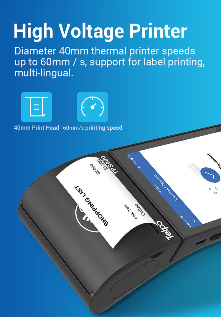 Android 10 All in One Mobile Android Parking Handheld Ticket Payment System Machine With Fingerprint Thermal Bill Printer