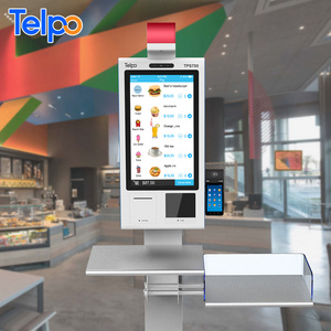 Telpo ticket dispenser machine checkout pos kiosk for supermarket with barcode/qr code scanner