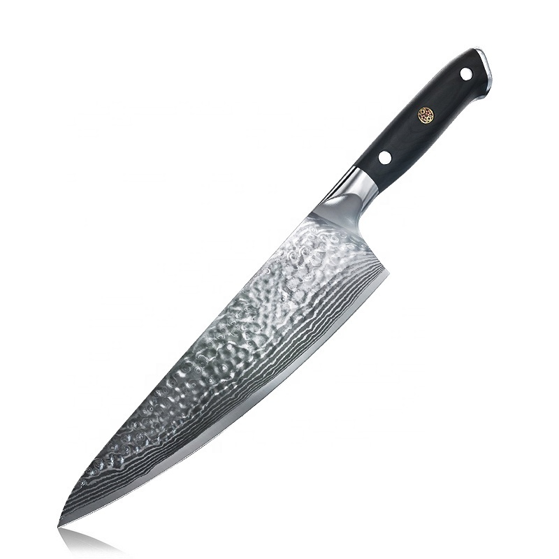 Black G10handle Chef Knife Wholesale Knives EVA Gift Box Custom Logo Packaging Sharp Damascus Steel Metal Stainless Steel