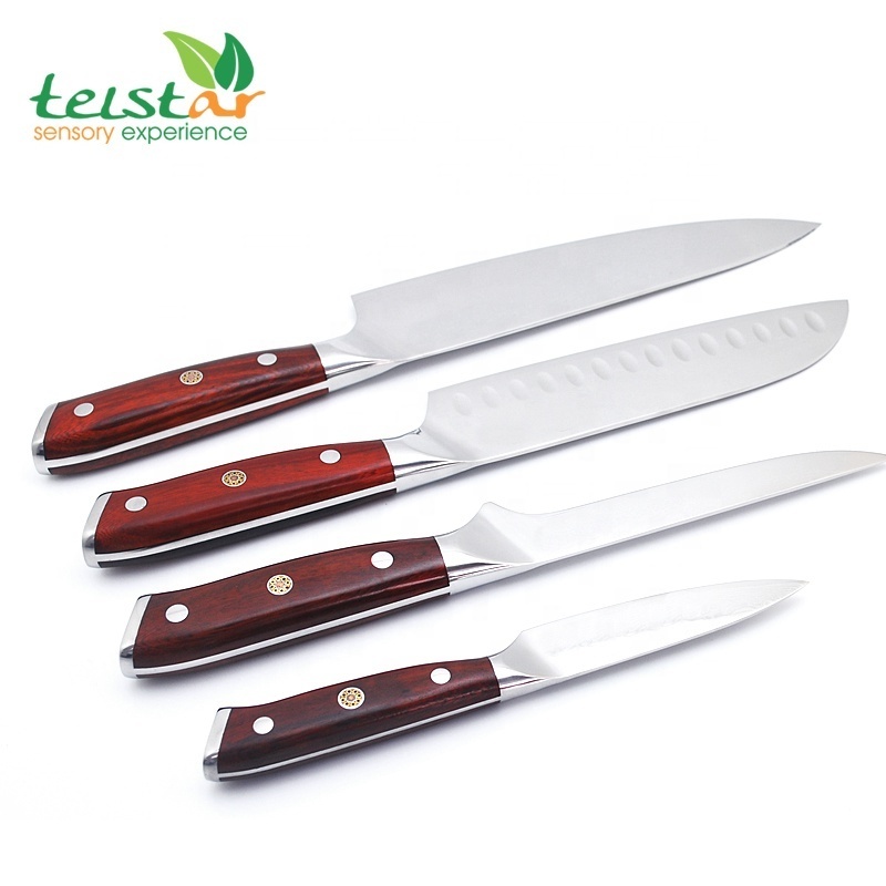 Set 4PCS Kitchen Tools Chef Japanese Santoku Knives Boning Knife Damascus Steel G10 Handle New Stainless Steel Wholesale Knives