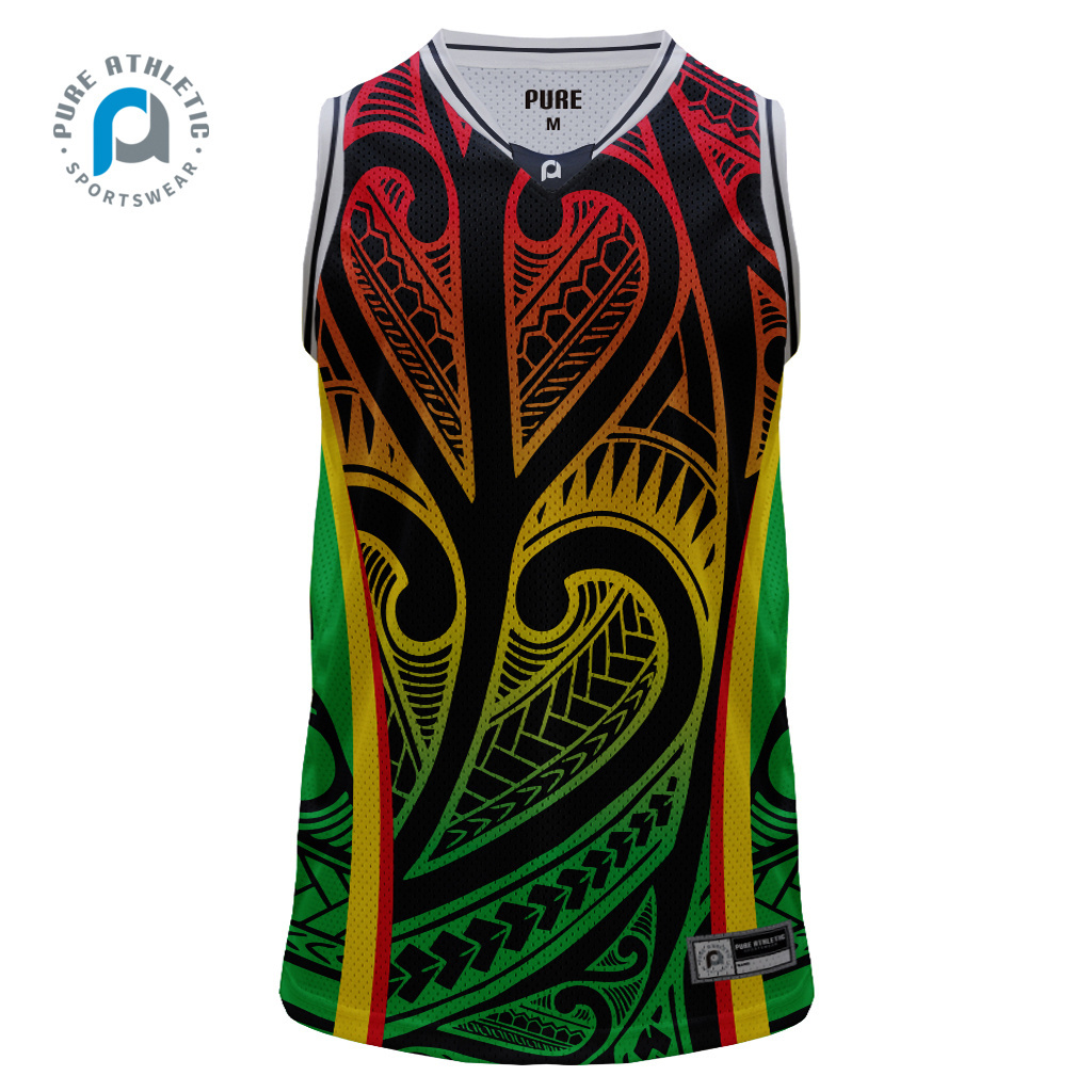 Pure custom Teams rasta Wear shirts High Quality uniforms design tattoo reggae men all design basketball jersey for kids