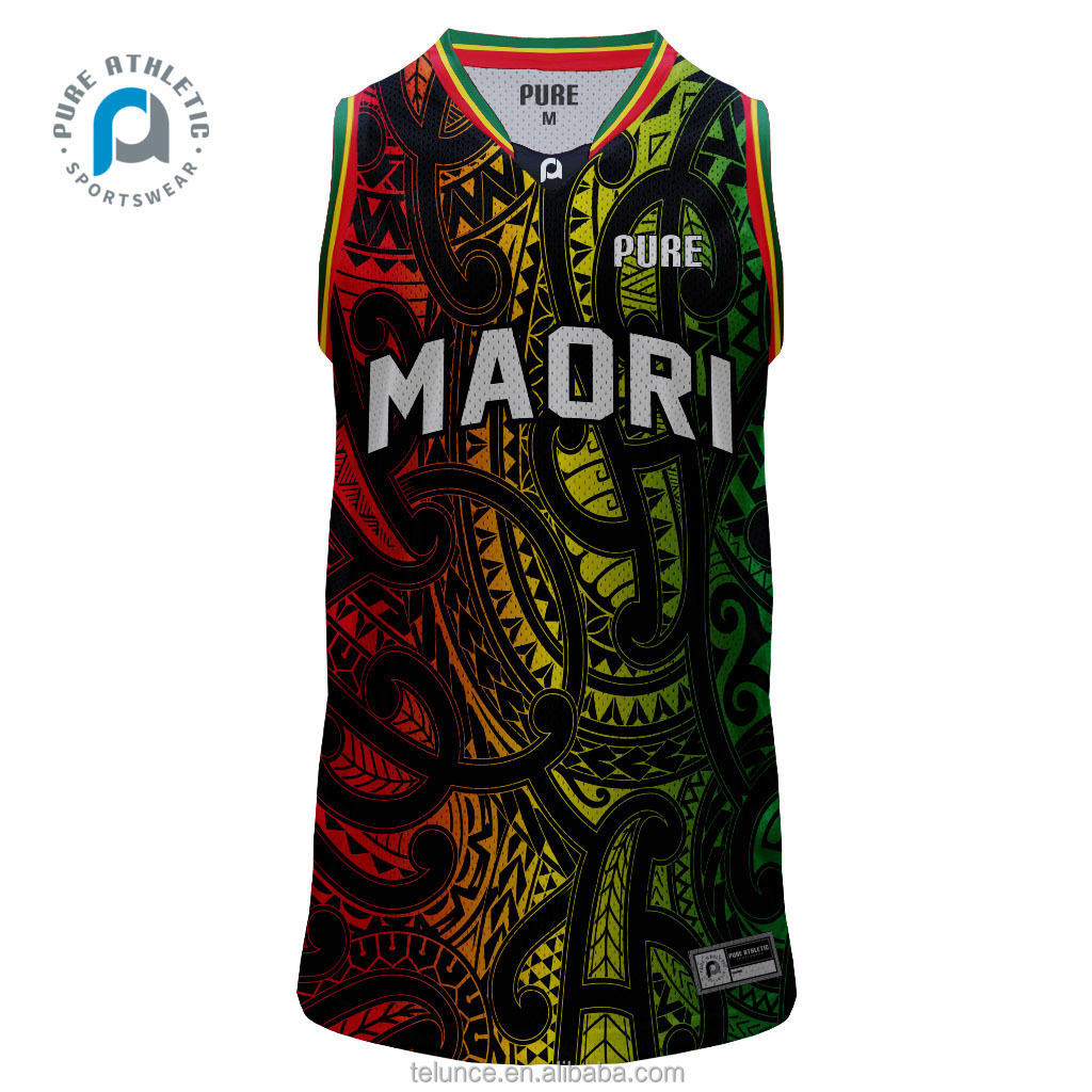 2024 new design Maori Rasta basketball jerseys custom breathable basketball jerseys reversible men's basketball jerseys kids