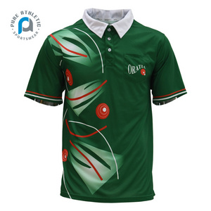 PURE Wholesale Custom Logo Billiard Breathable Sublimation Printed Quick Dry Sports Men's Polo Shirts T shirts For Men Women