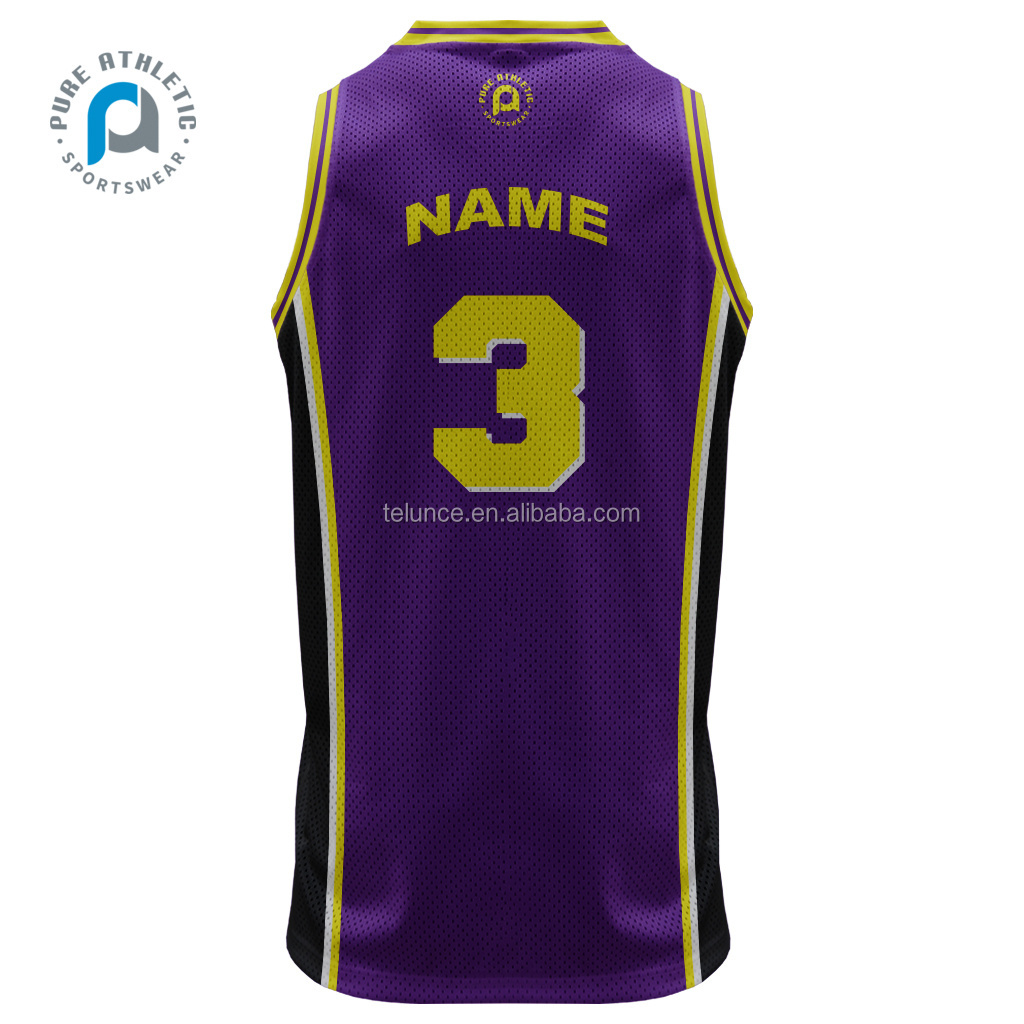 PURE Custom Good Quality Custom Team Uniform Wear  Laker  purple color Reversible japan basketball jersey