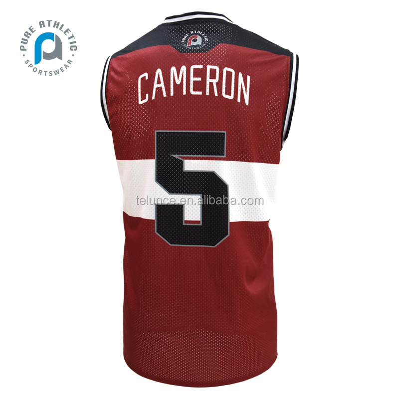 Pure Wholesale red men shirts Custom wear Tank Tops Sublimated Uniform Breathable Mesh star germany Basketball Jersey sports