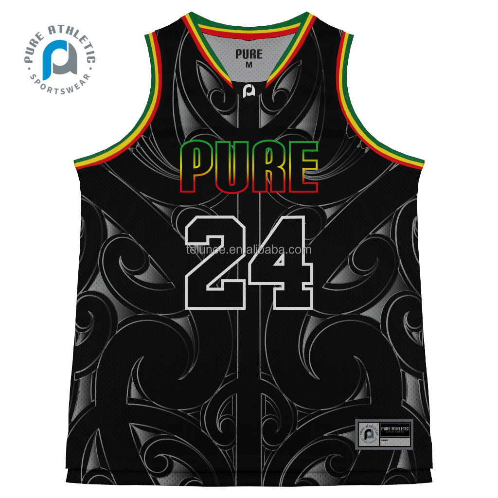 2024 new custom design basketball jersey Rasta basketball jersey men women Youth reversible singlets basketball jersey