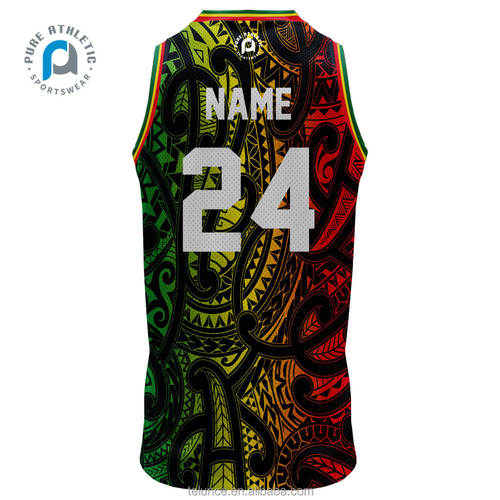 2024 new design Maori Rasta basketball jerseys custom breathable basketball jerseys reversible men's basketball jerseys kids