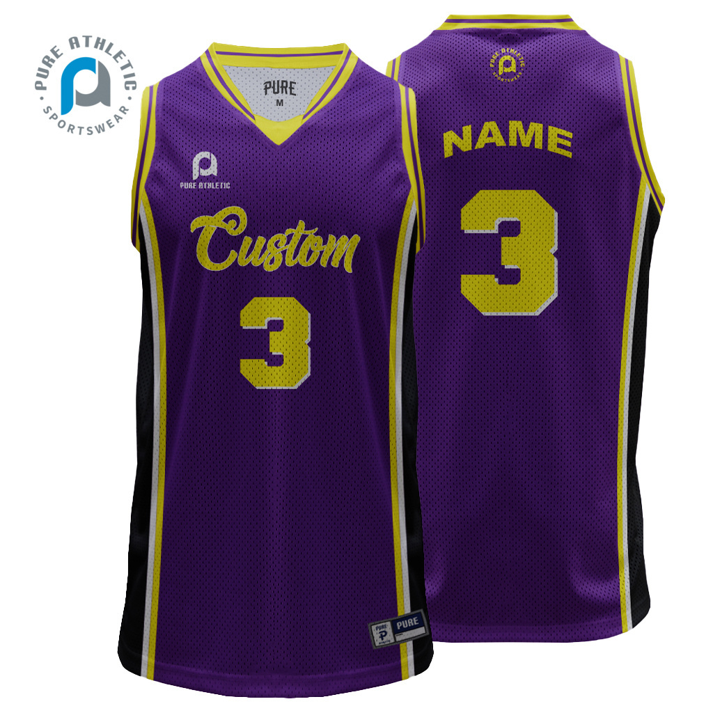 PURE Custom Good Quality Custom Team Uniform Wear  Laker  purple color Reversible japan basketball jersey