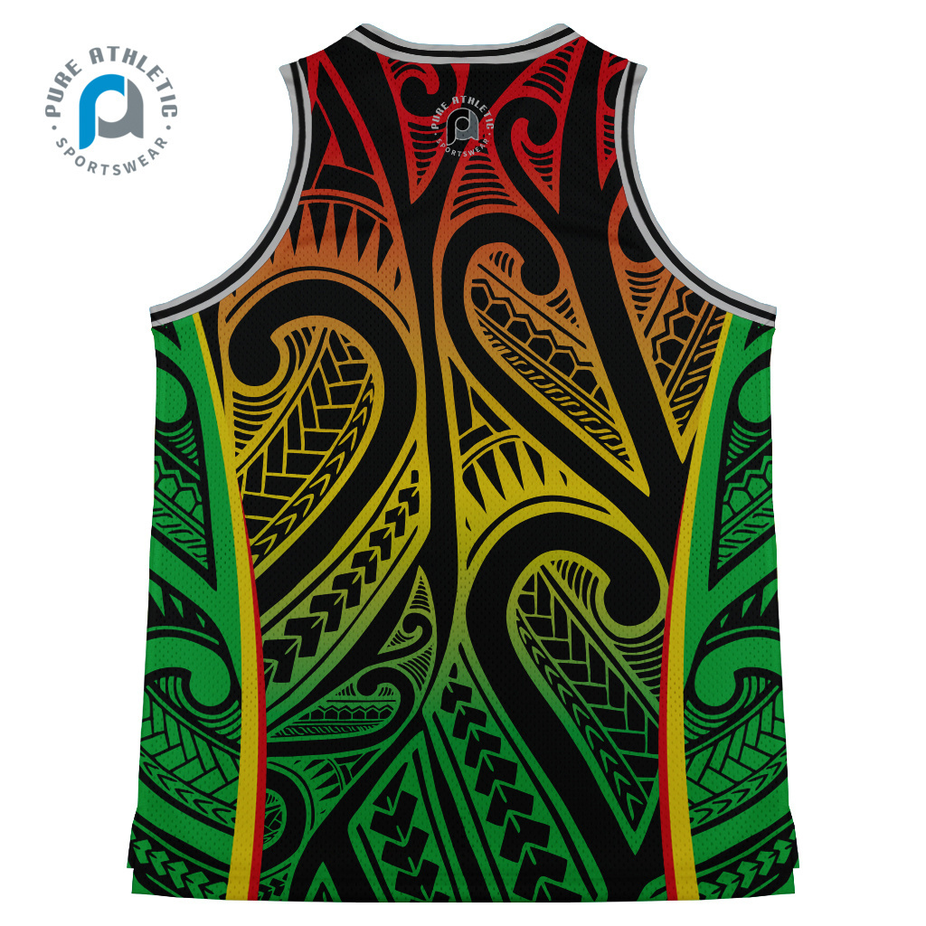 Pure custom Teams rasta Wear shirts High Quality uniforms design tattoo reggae men all design basketball jersey for kids