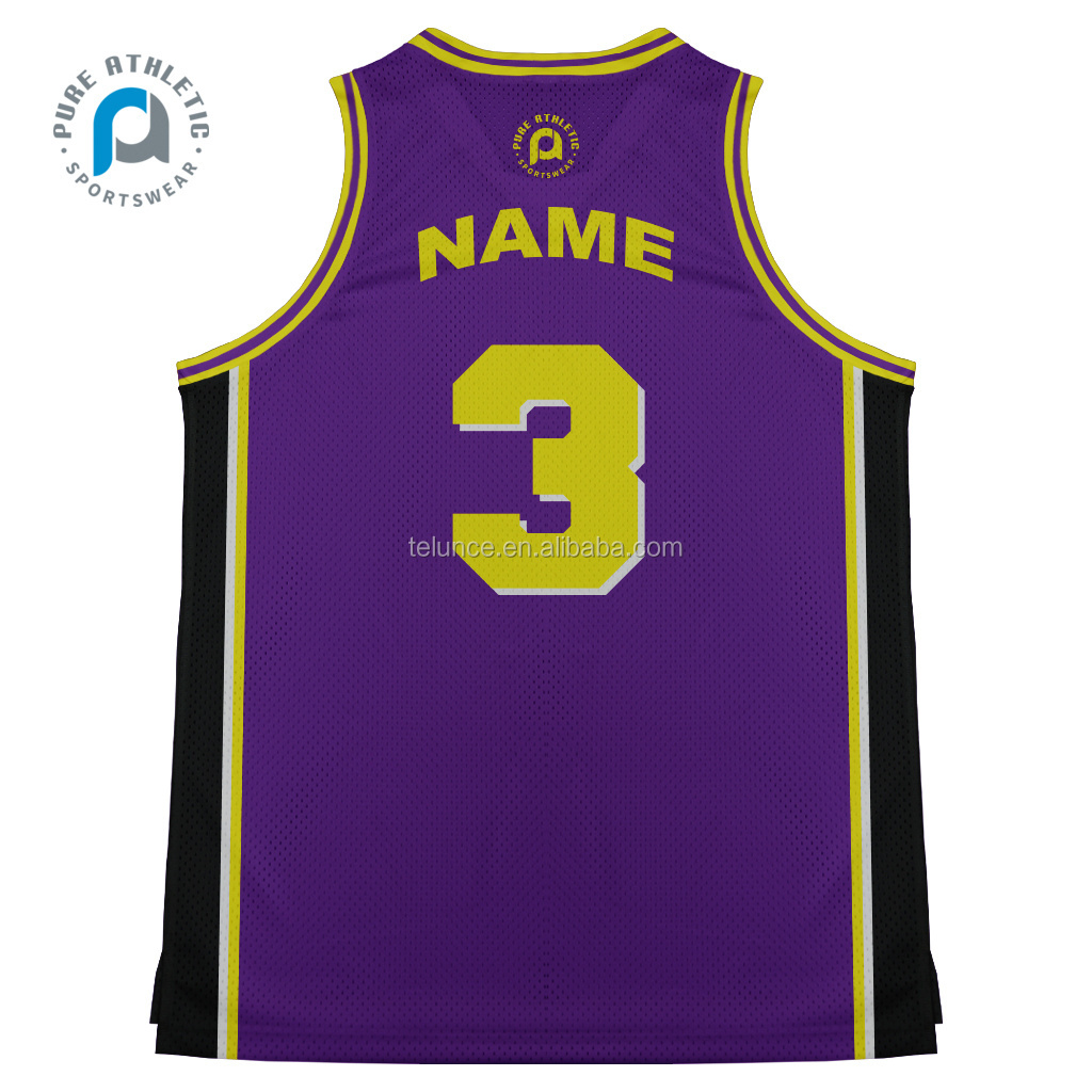 PURE Custom Good Quality Custom Team Uniform Wear  Laker  purple color Reversible japan basketball jersey