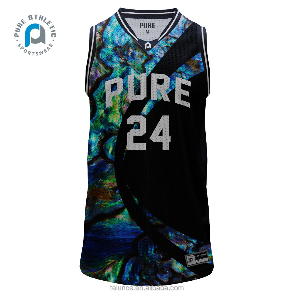 New Zealand Sea Shell blue basketball singlets custom basketball jerseys men Kids basketball uniforms sublimation