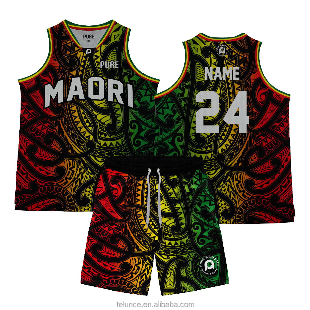 Custom Rasta basketball jerseys mesh breathable street wear basketball jerseys reversible men's basketball jerseys shorts