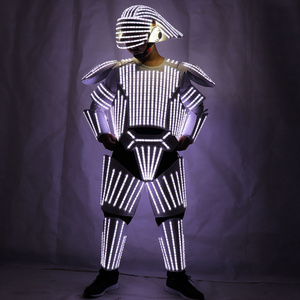 LED Robot Costumes for Night Club Luminous Stage Dance Performance Wear Costumes and Suit with Lights Dress for Show