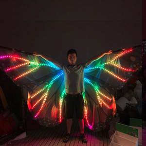 New Women's Full Color Pixel Smart LED Wings Belly Dance & Halloween Costume Accessory Stage Performance Cloak Props