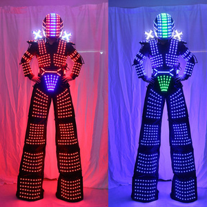 LED Illuminated Robot Suit by David Guetta Kryoman Robot Stilts Luminous Stage Performance Costume for Wearing