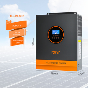 PowMr New 3KW 24V ALL-IN-ONE Solar inverter Charger Pure Sine Wave hybrid Inverters For Solar System