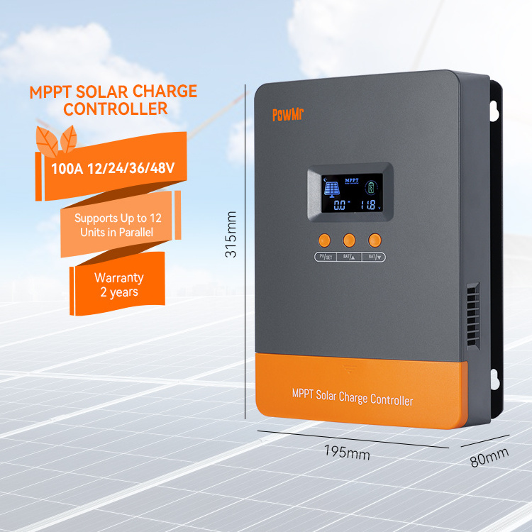 PowMr High quality 100A MPPT Solar Battery Charge Controller 12/24/36/48V Solar Charge Controller for Solar System