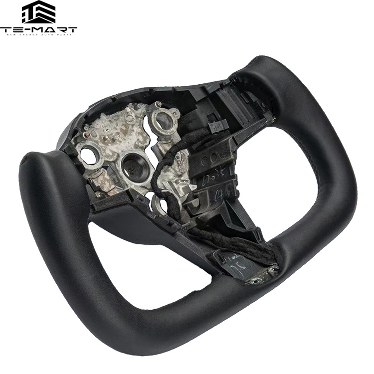 Te-Mart Ever-Carbon Racing ECR Carbon Fiber Steering Wheel With Interior Decoration Button For Tesla Model 3 Accessories