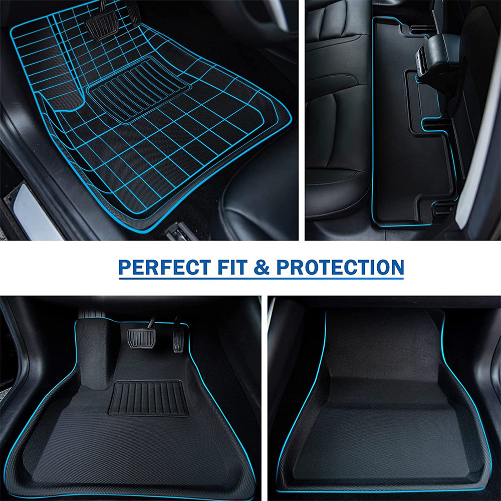 All Weather Waterproof anti slip mat of 6pcs 5d universal car floor mats For Teslaa Model 3 Y Luxury Car Mats