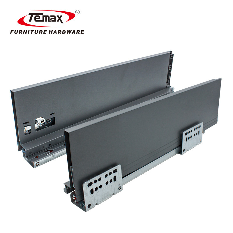 Temax thin type cabinet soft closing metal drawer box slide BT3021