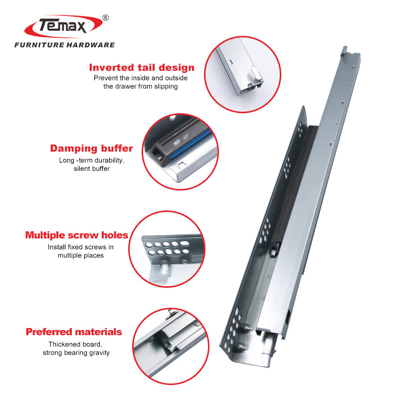 TEMAX 3D Adjustable Soft Close Full Extension Cabinet Concealed Heavy Duty Undermount Drawer Slides