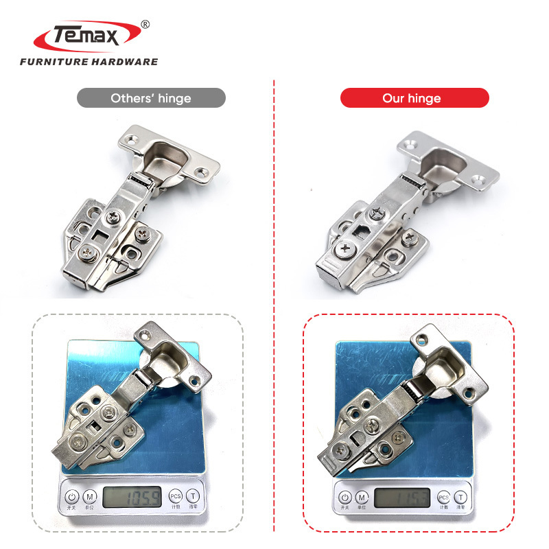 Temax Nickel Plated Two Four Holes Concealed Hinge Self Closing 35mm Cup Cupboard Door Hinges hydraulic hinge