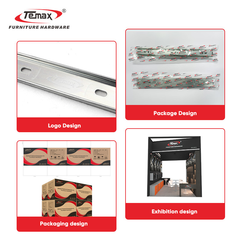 Temax Cheap Price Push to Open Drawer Slide Furniture Heavy Duty Telescopic Slides