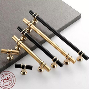 Golden color SS201 Stainless steel material hollow t bar handle cabinet door handle with plastic leg