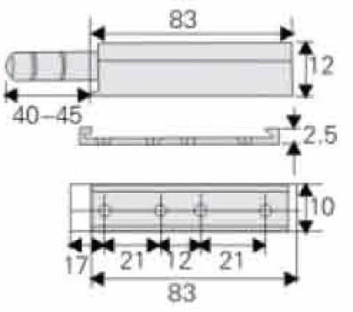 Temax Modern Plastic  Open Door Fitting Push to Open Cabinet Hardware System Door Damper for Furniture Hardware