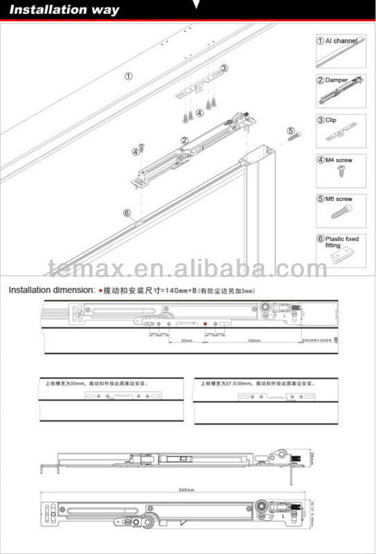 Temax Sliding Door Lock  Sliding Door Closer Automatic Sliding Door System for Wardrobe