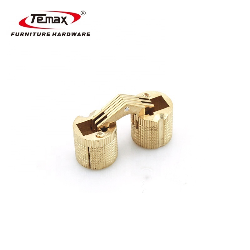 TEMAX Gold Wooden Box Invisible Concealed Barrel Hinge HG110