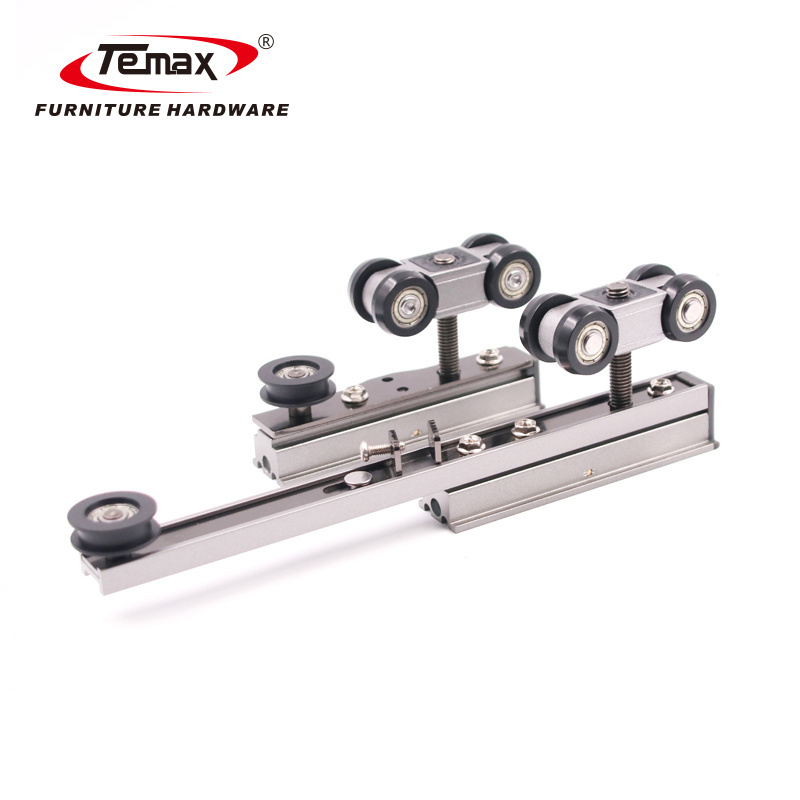 Temax M974 2+1 Double Soft Close Telescopic Sliding Door Roller 3 Doors Sync Sliding Door System