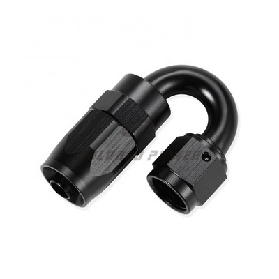 ODM Custom 180 Degree Black Anodized AN6 Swivel Hose End AN Fitting Aluminum