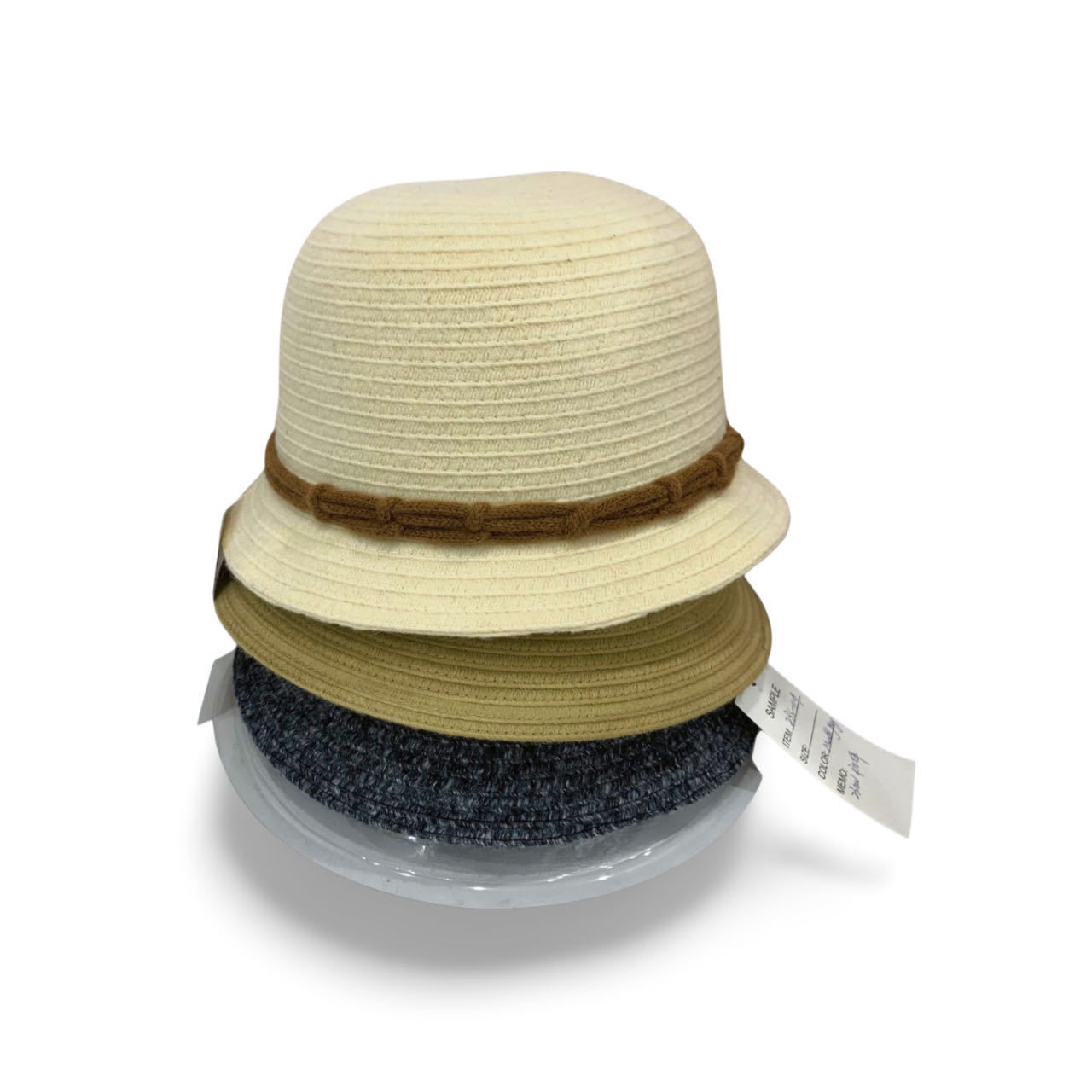 Wholesale Winter outdoor warm wool feel short brim straw hats bucket hats cloche hats