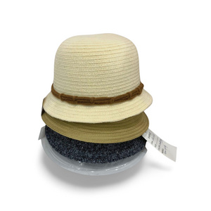 Wholesale Winter outdoor warm wool feel short brim straw hats bucket hats cloche hats