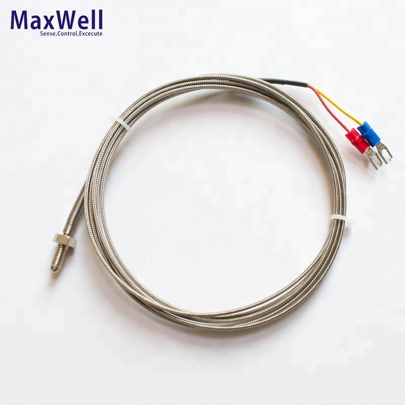 High quality M6 screw type K J thermocouple with 2m wire