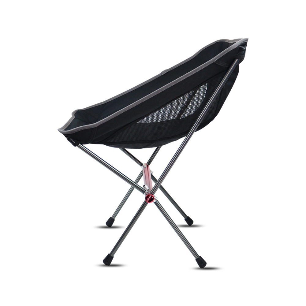 Hot Selling Outdoor Black Beach Camping Chair Portable Fishing Moon Chairs With Low Back