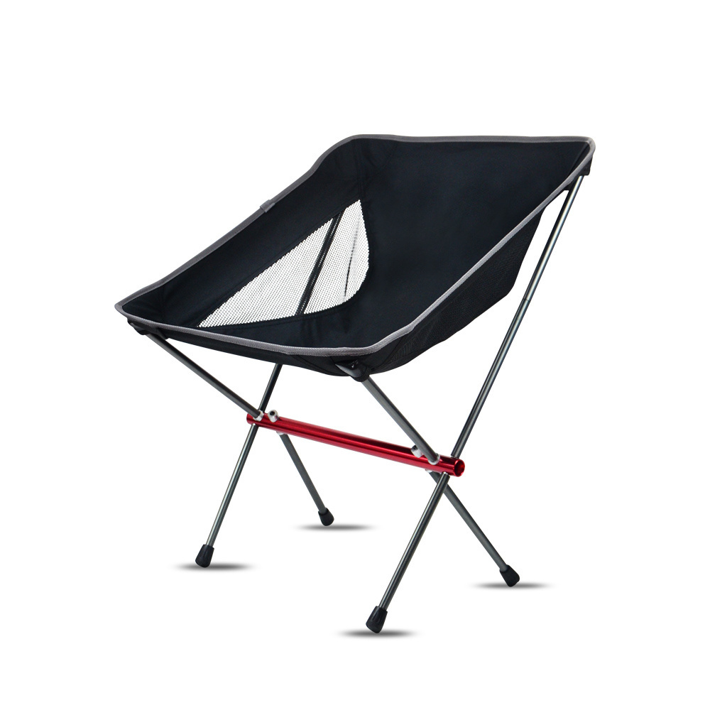 Hot Selling Outdoor Black Beach Camping Chair Portable Fishing Moon Chairs With Low Back